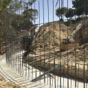 Cimentación de muro de contención con zapata centrada