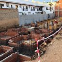 Cimentación por zapatas encofradas con ladrillo - ferralla